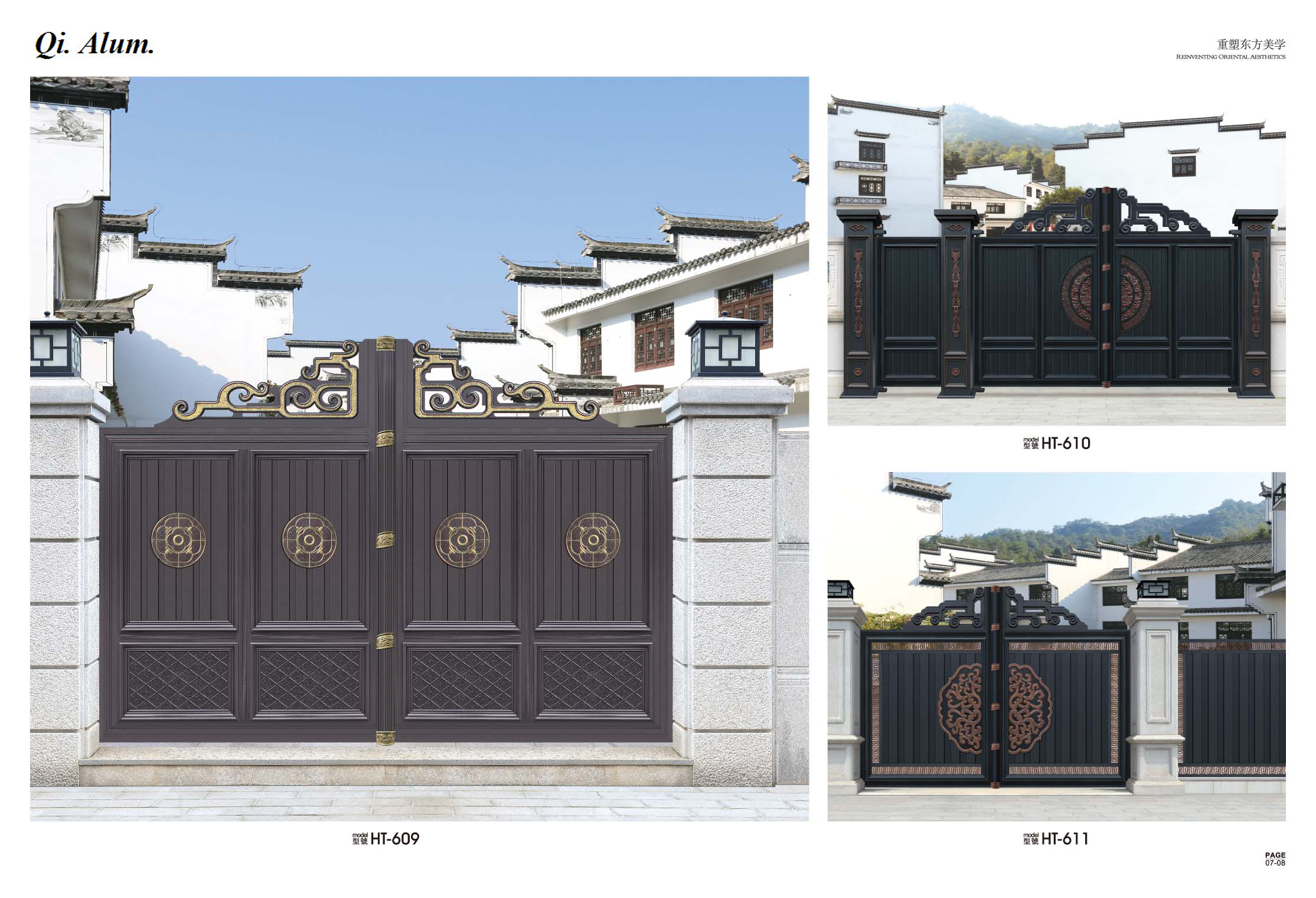 Long warranty aluminum cast double door for entrance security exterior