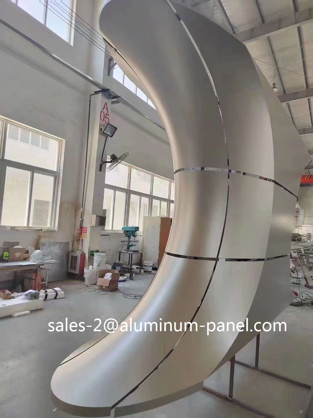 Interior double Curved aluminum panel support column cladding